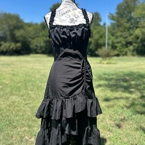 NWOT: Elegant Black Ruffled Women's Dress